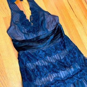 BCBG formal long navy blue dress - EUC